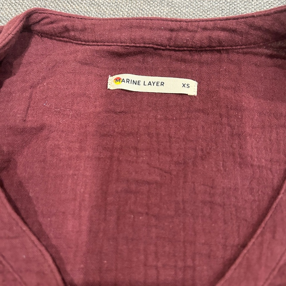 Marine Layer Burgundy V-Neck Top